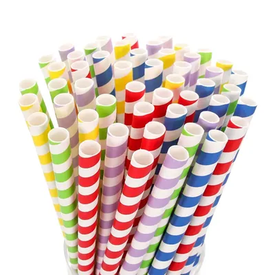 POCHEON 8 Inch Disposable Paper Drinking Straws for Parties, Cocktails and Weddings (Pack of 200)