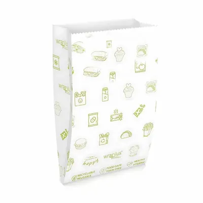 50 Kgs, 110 x 60 x 180 mm Oil and Water Leak Proof Paper Snack Bags for Food Packaging and Takeaway