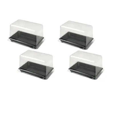 Premium 1200 Pcs, Rectangular PET Pastry Container with Lid for Catering Service and Cafe Takeaway