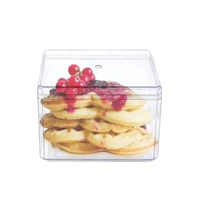 144 pcs, 300 ml Plastic Bakery Box for Cake Slices, Muffins Packaging and Takeaway