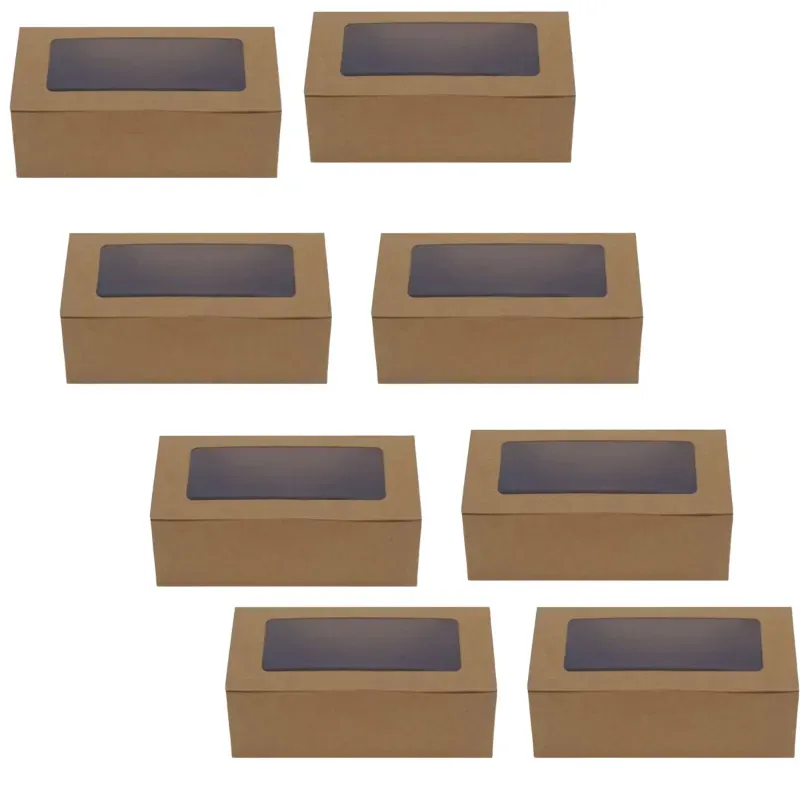 100 Pcs, 4 x 7.5 x 2.5 Inch 320 GSM Plum Cake Box For Bakeries, Cafes, Dessert counters and Takeaway Services