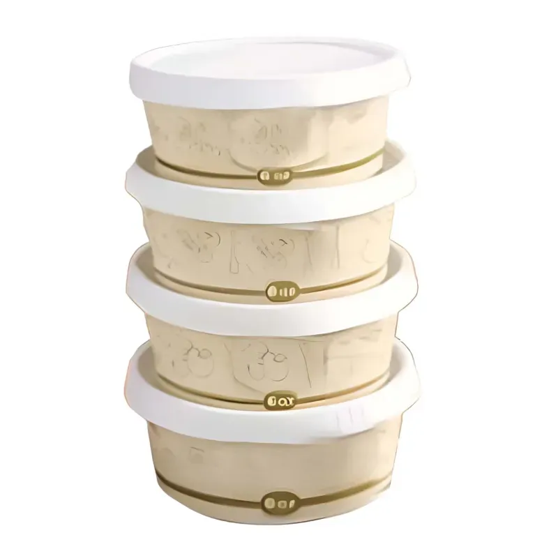 250 ml, Printed Disposable Paper Containers with Lid for Food Packaging and Takeaway (Pack-50 Pcs)