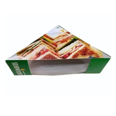 HORECA DISPOSABLE Designer Printed Sandwich Box With Transparent Window for Restaurant, Food Takeaway, Storage & Hotels (Pack of 100)