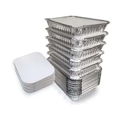 250 ml 2000pcs, Rectangular Disposable Aluminum Container with Lid