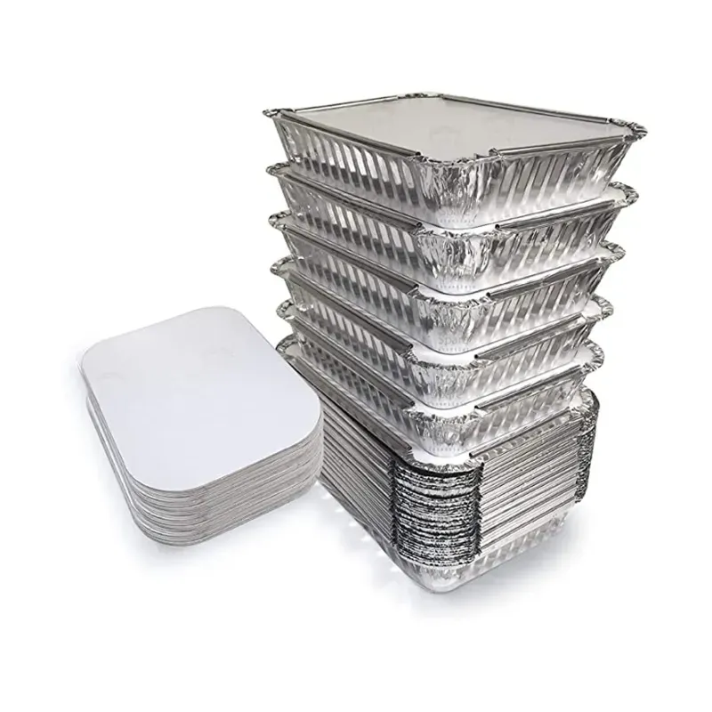 250 ml 2000pcs, Rectangular Disposable Aluminum Container with Lid