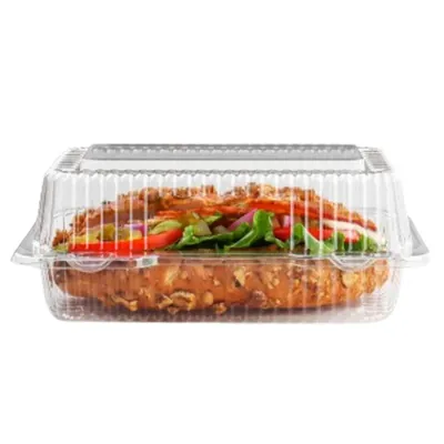 900 Pcs, 7 Inch Transparent Rectangular Hinged Bakery Box for Cake, Breads Packaging