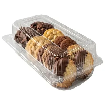 250 g Transparent Rectangular Hinged Bakery Box for Cake, Breads Packaging (Pack-50 Pcs)