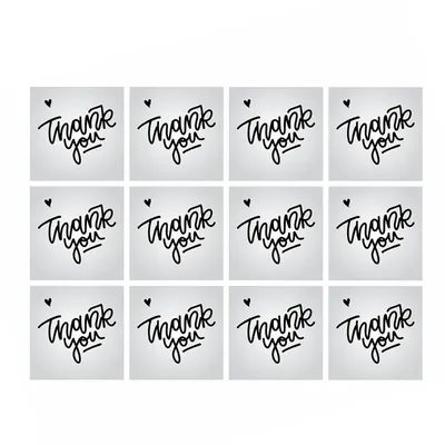 500 Pcs, 2.3 Inch Gloss Vinyl Waterproof Rectangular Shape Thankyou Sticker for Packaging