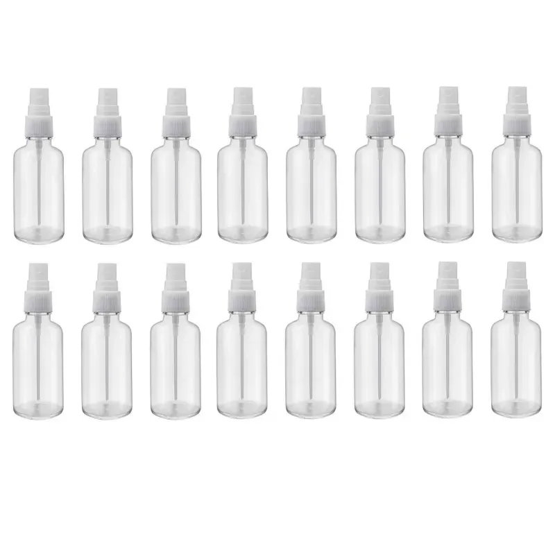 100 Pcs, 200 ml PET Plastic Refillable Pocket Mist Spray Bottle With Dispenser Cap