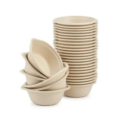 Chuk 6 Inch Biodegradable Salad Bowl 500pcs, Sugarcane Bagasse Box for Parties Family Events