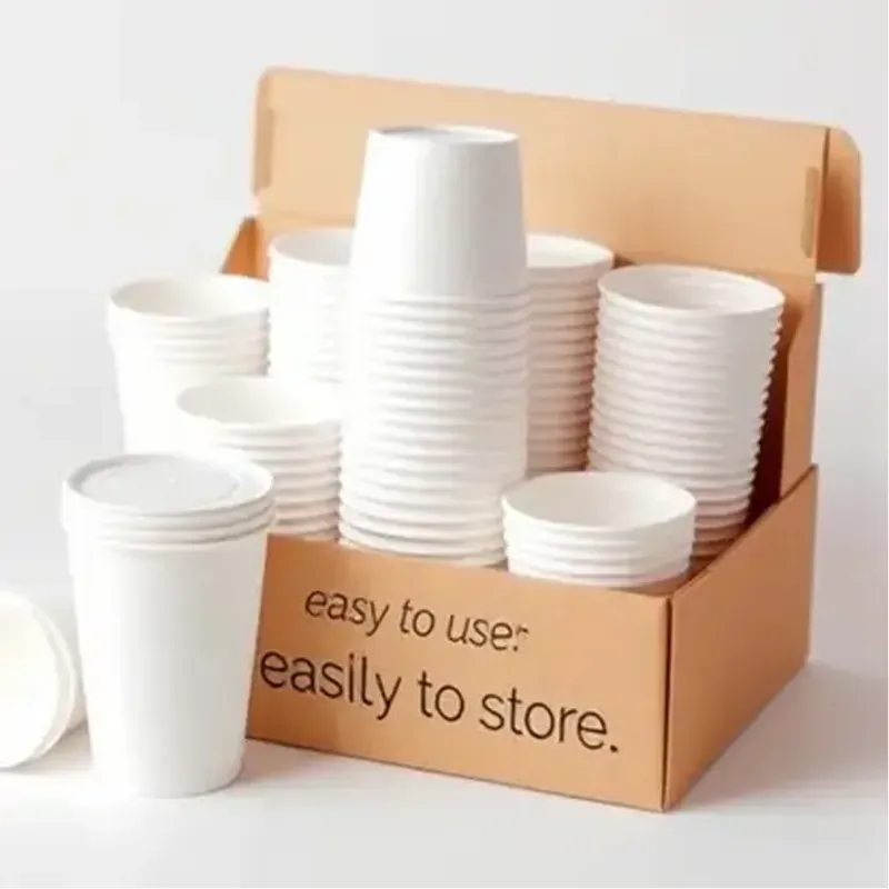 250 ml, 200 GSM White Single Walled Disposable Paper Cups (Pack-50 pcs)