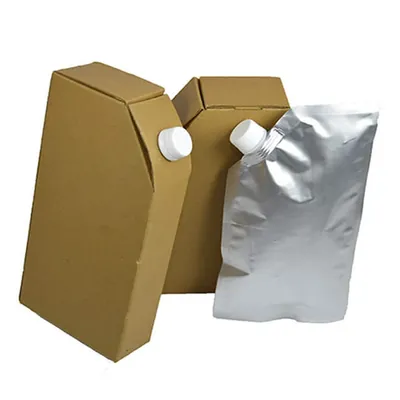 50 Pcs, 250 ml Aluminium Spout Pouch with Cardboard Outer Container for Delivery, Takeaway