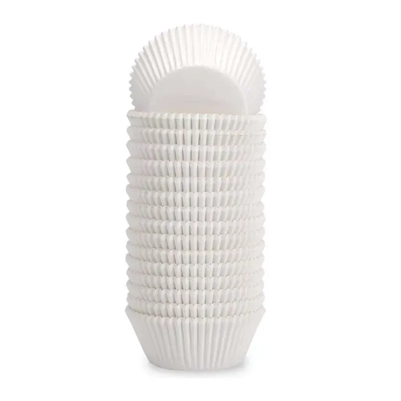 10000 Pcs, 30 x 21 mm White Paper Disposable Baking Cupcake Liners For Cup Cakes and Muffins