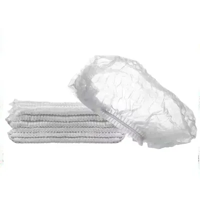 100 pcs, Disposable White Stretchable Hair Cover Caps For Multipurpose Usage