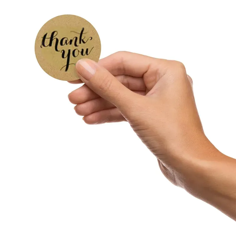 385 Pcs, Premium Golden Thank You Adhesive Stickers for Gift, Parcel Packaging