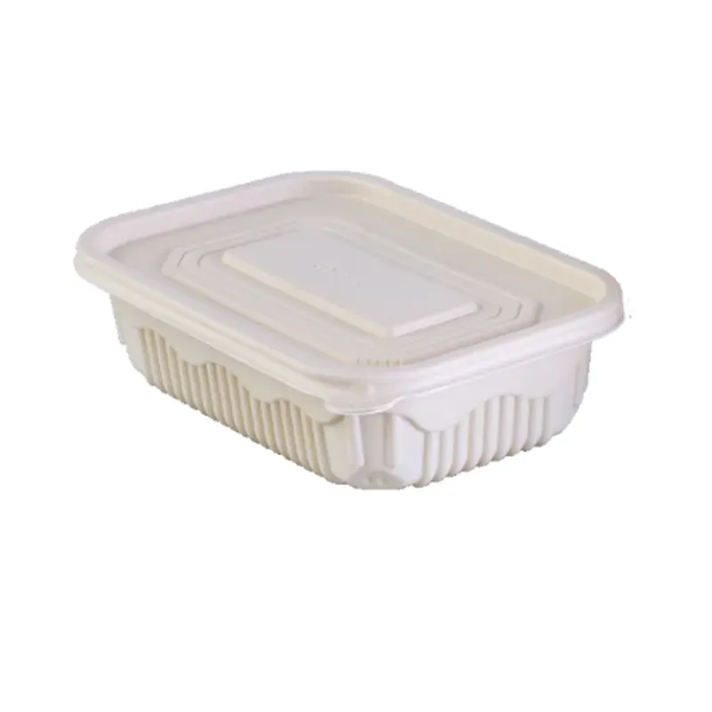 Premium 500 ml, Cornstarch Meal Container with Lid (Pack-50 pcs)