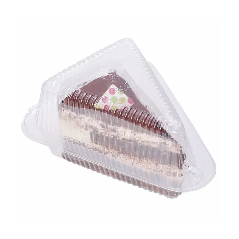 5 x 3.5 Inch Transparent Triangular Hinged Pastry Boxes for Cookies, Biscuits, Cake Slices (Pack-25 pcs)