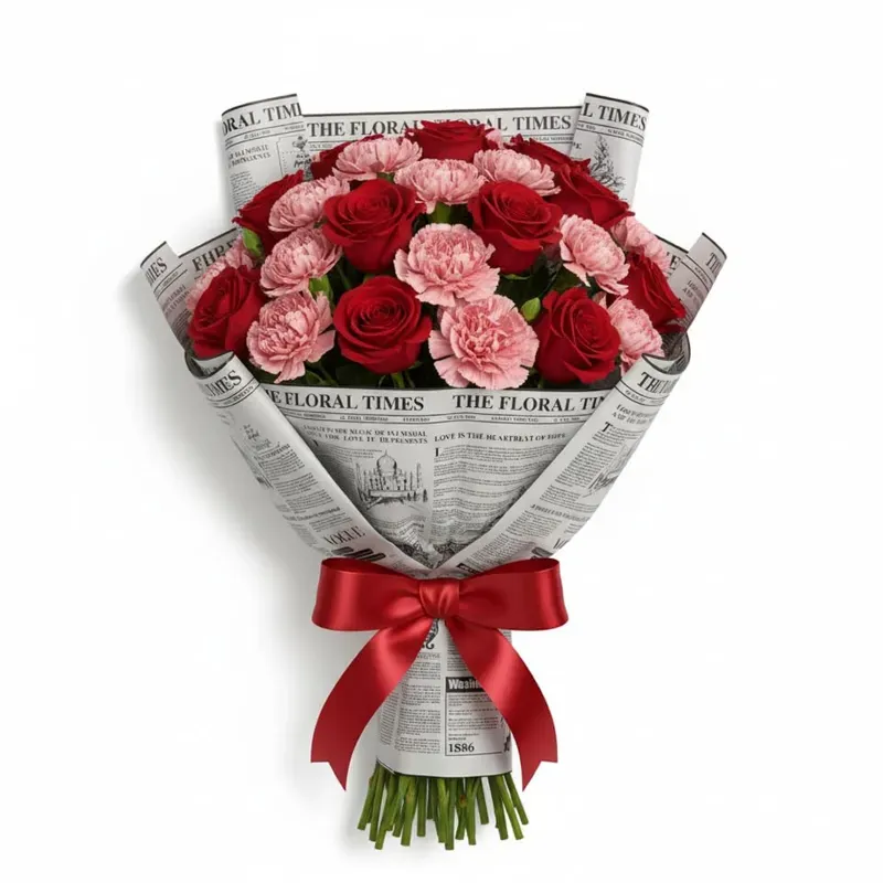 20 Sheet Waterproof White & Black Newspaper Flower Wrap Paper Bouquet Gift Decor 2 Pack