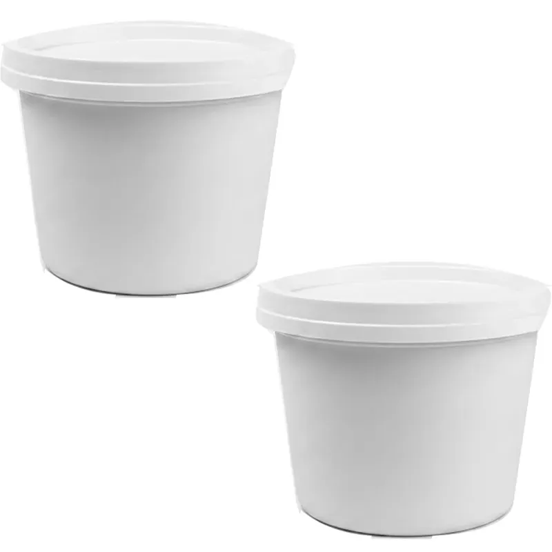 500 ml x 1000pcs White Disposable Paper Tubs with Lid, 300 GSM for Picnic, Travel, Food Truck