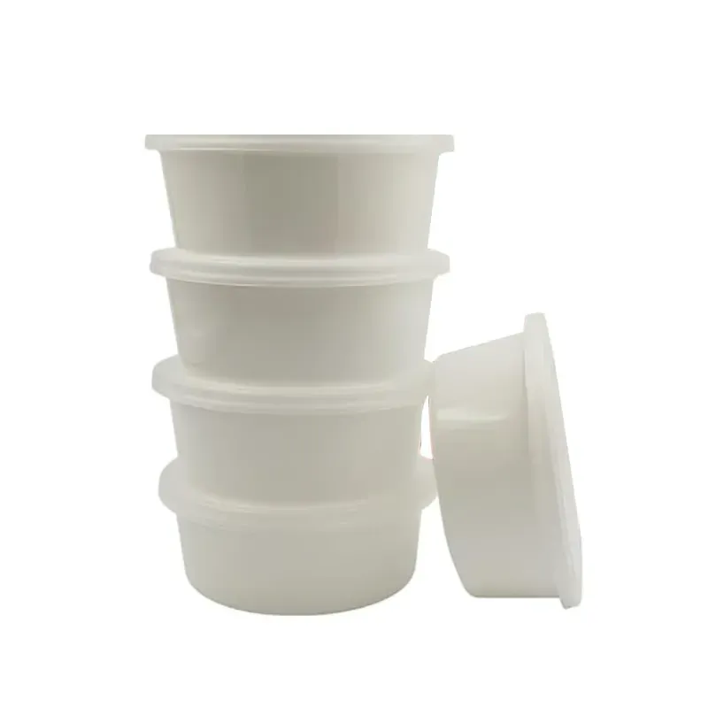 400 ml Plastic Food Containers with Lids, Reusable Microwave & Freezer Safe White Round Box for Commercial Food Delivery (Pack-500 pcs)