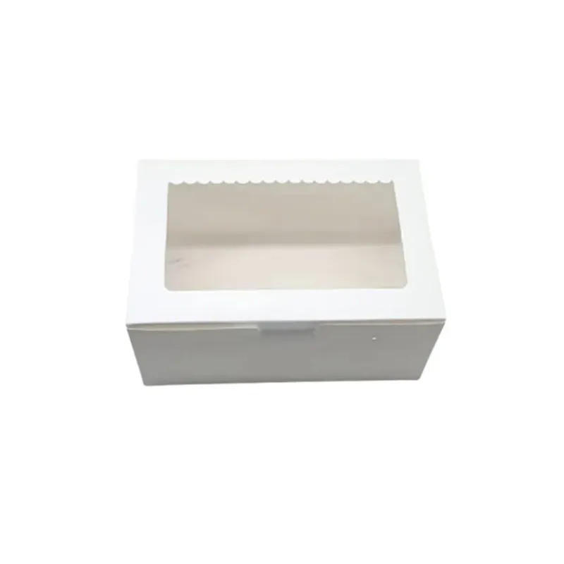 100 Pcs, 9 x 6 x 4 Window 350 GSM Cupcake Box with Insert For 4 Cupcakes, Brownies, Bakery Products