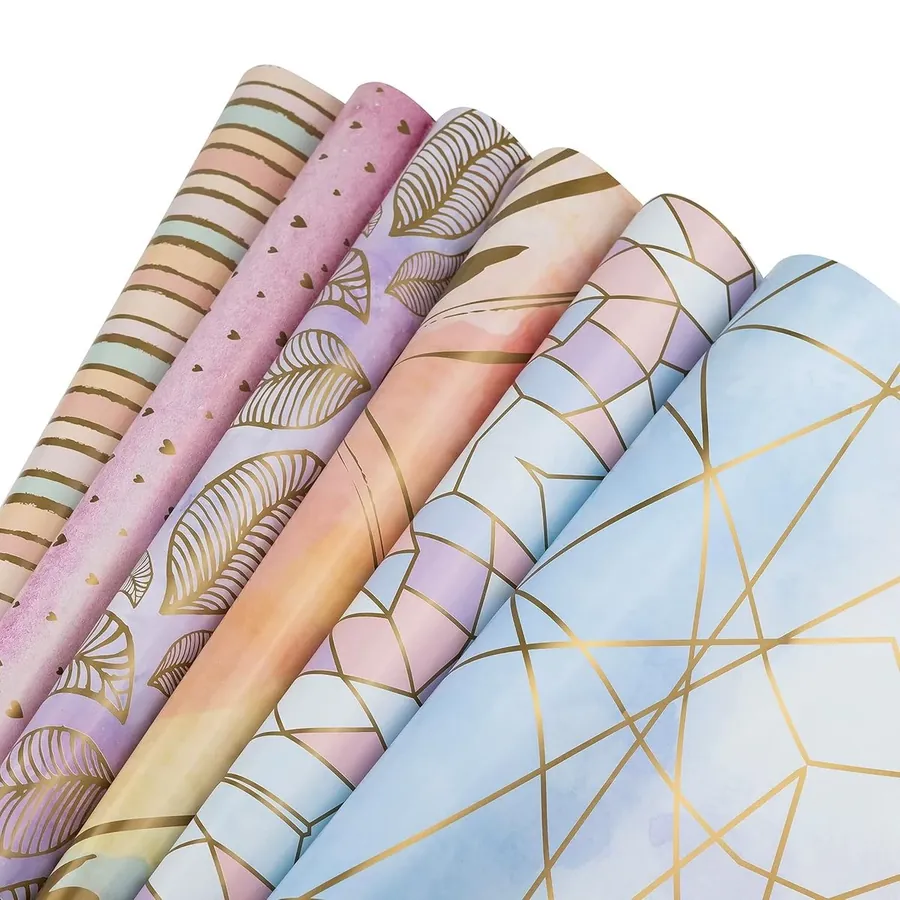 6Pcs, Multicolor Premium Wrapping Paper Sheet for Packaging