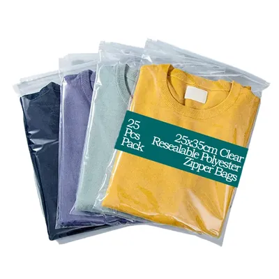 POCHEON ® 25 x 35 cm Clear Resealable Polyester Zipper Bags (Pack-25 pcs)