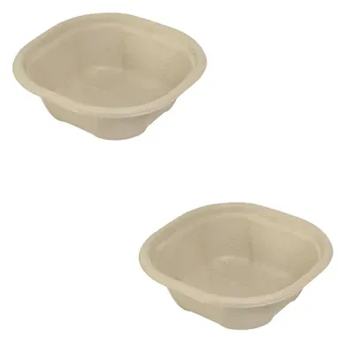 Chuk 1000 ml Biodegradable Delivery Container 1000pcs, Sugarcane Bagasse Bowl for Parties Family Events