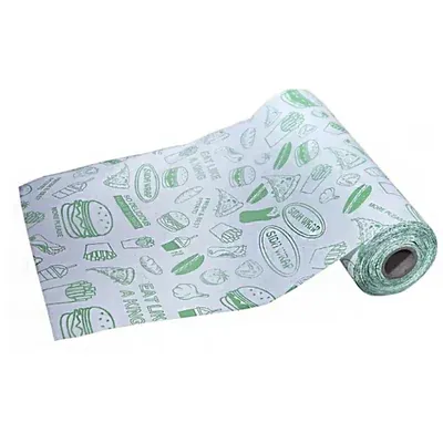 2 Pcs, 100 m, 12-inch 40 GSM Butter Paper Roll for Food Packaging and Takeaway
