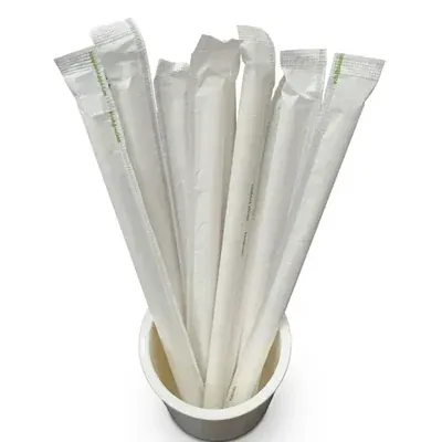 10 mm Prepack, Disposable Rice Straw for Picnic, Travel, Food Truck (Pack-3000)