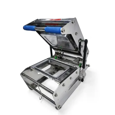 Heavy Duty Rectangle Tray Sealing 1cp Machine 25 HP Manual Food Bakery Tray Sealer