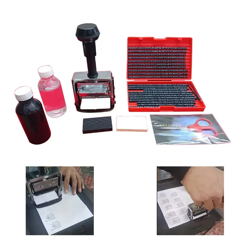 BOSS PACK Manually 6 line 3 mm Label Stamping Machine