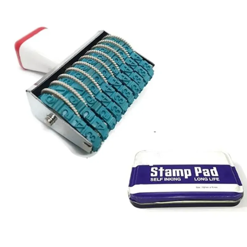 2Pcs, 10 Digit Number Stamp with Violet Ink Pad