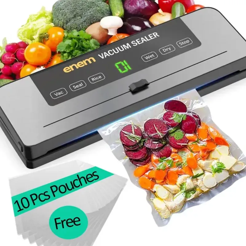 ENEM Vacuum Sealer Machine with Cutter and Free 10 Vacuum Pouches