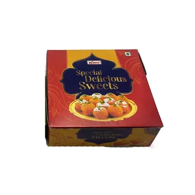 HORECA DISPOSABLE 3.5 Inch Pack of 100 Pieces Sweets Packaging Box Without Transparent Window 4 Ladoo Box