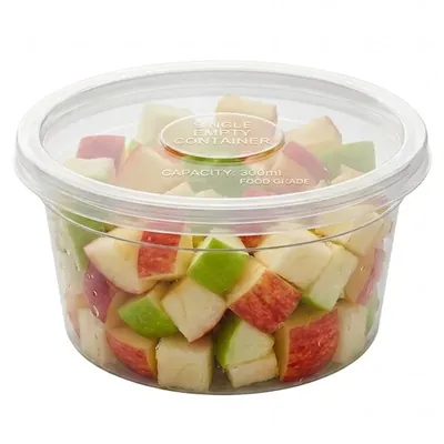 300 ml Transparent Round Plastic Container for Food Packaging and Takeaway (Pack-100)