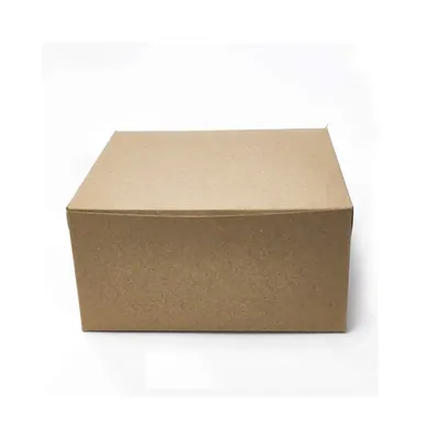 100 Pcs, 8 x 8 x 4 Inch Cake Box, Kraft Paper Material, 350 GSM for Cookies, Pastries, Donuts & Pie Slices