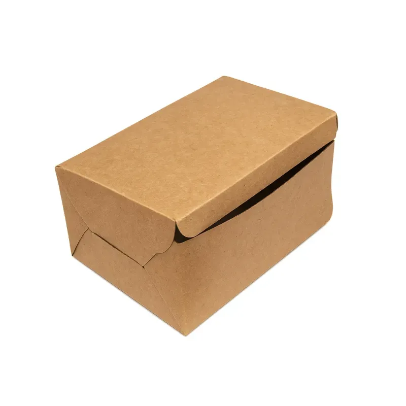 100 Pcs, 9 x 6 x 3 Inch Kraft Paper Cake Box, 350 GSM, for Cookies, Pastries, Mini Cakes, Donuts & Pie Slices