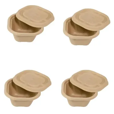 Chuk 350 ml Biodegradable Delivery Container with Lid 500pcs, Sugarcane Bagasse Bowl for Parties Family Events