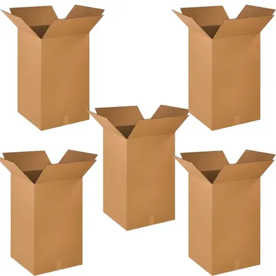 4 x 4 x 12 Inch Corrugated Cardboard 50pcs Box, 5 Ply Double Wall Shipping Mailing Box for Industrial Packaging & Storage