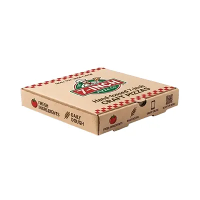 7 Inch 3ply Cardboard Kraft Paper Printed Pizza Box for Food Safe Takeaway Packaging (Pack of 25)