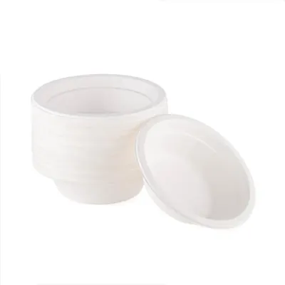 VEGNAR 720 ml Round Bagasse Bowls for Meal Serving Eco-Friendly Leak-Proof Compostable(500 Pcs)