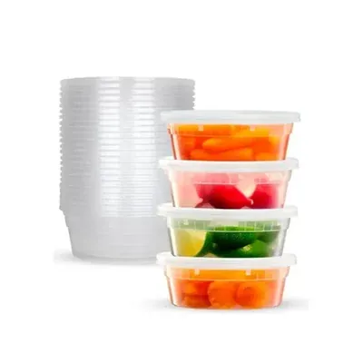 1000 Pcs, 300 ml Transparent Round Plastic Container for Food Packaging and Takeaway