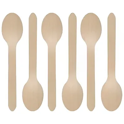 400 Pcs, 140 mm Biodegradable Wooden Spoon for Indoor and Outdoor Usage