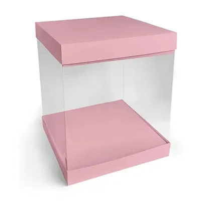 5 Pcs, 12*12 Inch Fully Transparent Pinata Cake Box
