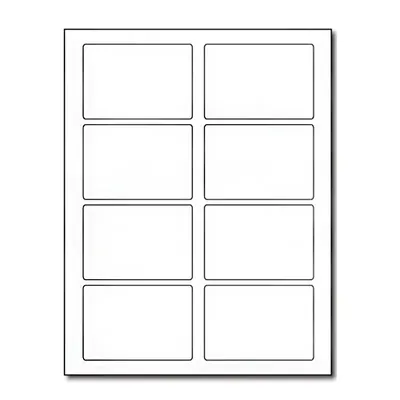 90 x 55 mm 8 Stickers/Sheet A4 Size White Self Adhesive Label sheets (Pack-50 Pcs)