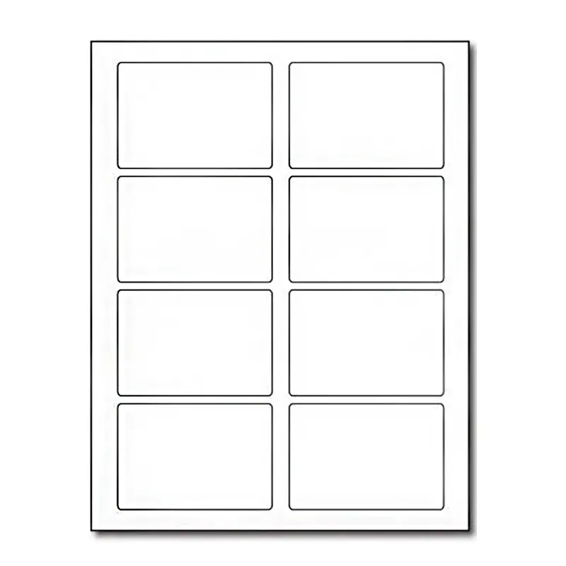 90 x 55 mm 8 Stickers/Sheet A4 Size White Self Adhesive Label sheets (Pack-50 Pcs)