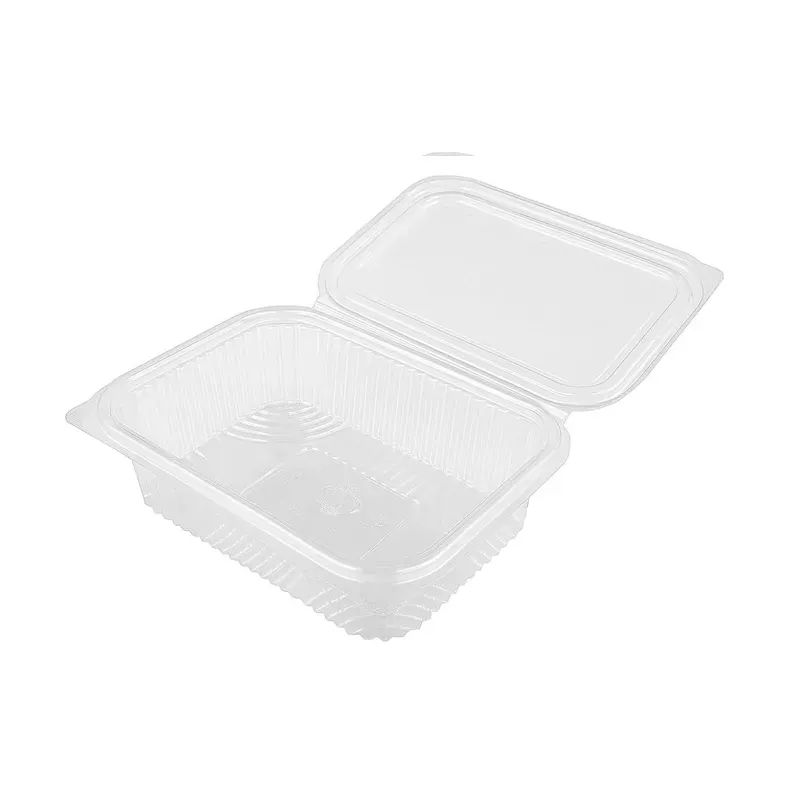 250 ml, 500 Pcs Food Delivery & Sauce Storage Box, Transparent Reusable Air Tight Hinged Container with Flat Lid