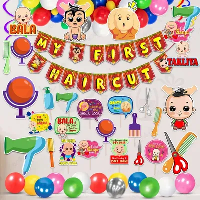 54 Pcs Mundan Decoration Kit For Baby’s First Hair Cut Ceremony (Pack Of 3)