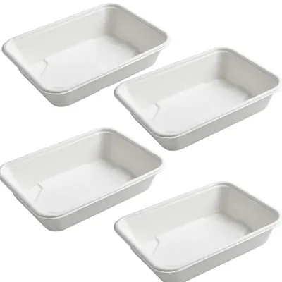 Chuk 1100 ml Biodegradable Delivery Container 1000pcs, Sugarcane Bagasse Takeout Box for Parties, Family Events